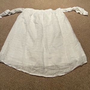 White and silver stripe strapless short dress forever 21 size M